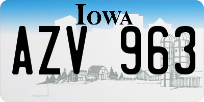 IA license plate AZV963