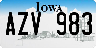 IA license plate AZV983