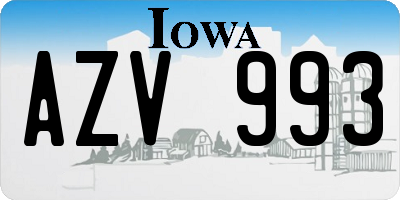 IA license plate AZV993