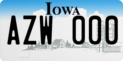 IA license plate AZW000