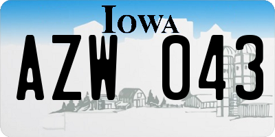 IA license plate AZW043