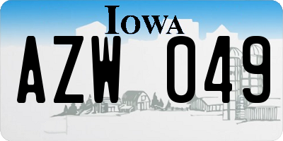 IA license plate AZW049