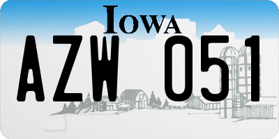 IA license plate AZW051