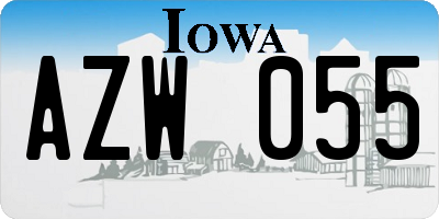 IA license plate AZW055