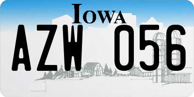 IA license plate AZW056