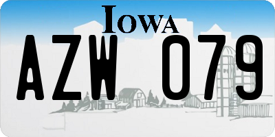 IA license plate AZW079