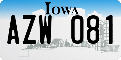 IA license plate AZW081