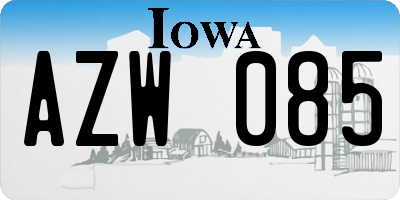 IA license plate AZW085