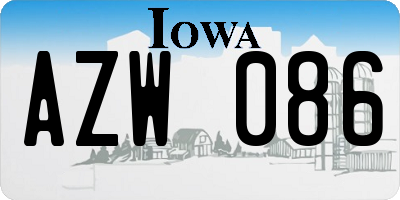 IA license plate AZW086