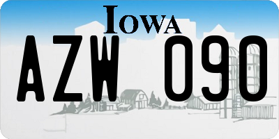 IA license plate AZW090