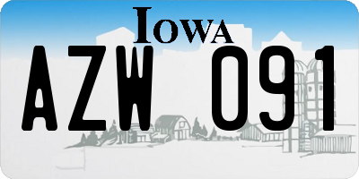 IA license plate AZW091