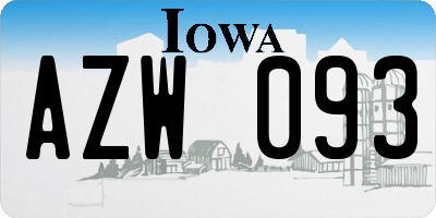 IA license plate AZW093