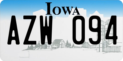 IA license plate AZW094