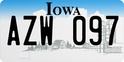 IA license plate AZW097
