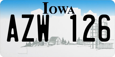IA license plate AZW126