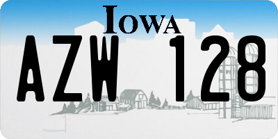 IA license plate AZW128
