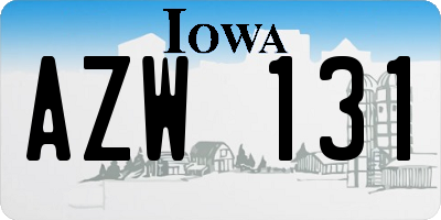 IA license plate AZW131