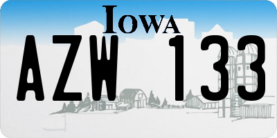 IA license plate AZW133