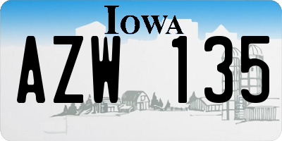 IA license plate AZW135