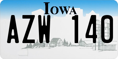 IA license plate AZW140