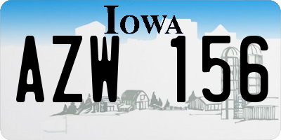IA license plate AZW156