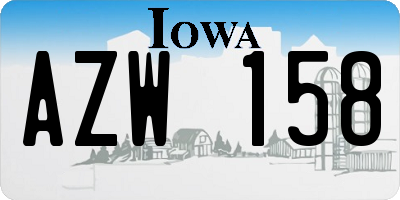 IA license plate AZW158