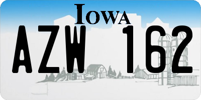 IA license plate AZW162