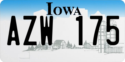 IA license plate AZW175