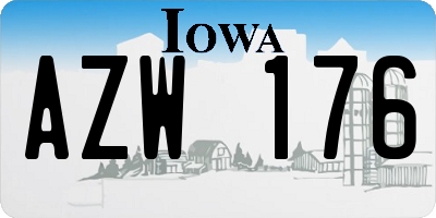IA license plate AZW176