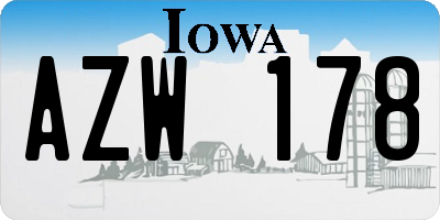 IA license plate AZW178
