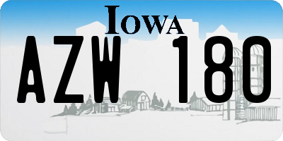 IA license plate AZW180