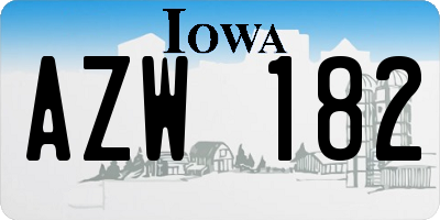 IA license plate AZW182