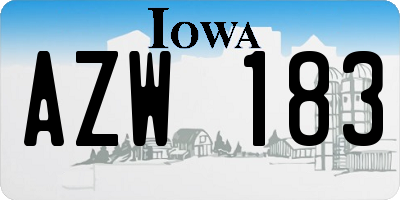 IA license plate AZW183