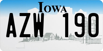 IA license plate AZW190