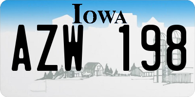 IA license plate AZW198