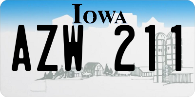 IA license plate AZW211