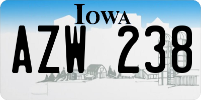 IA license plate AZW238