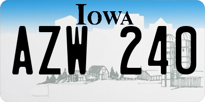 IA license plate AZW240