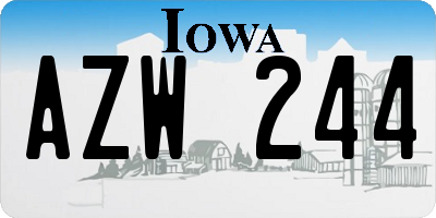 IA license plate AZW244