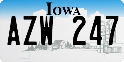 IA license plate AZW247