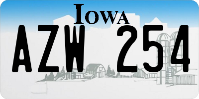 IA license plate AZW254