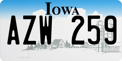 IA license plate AZW259