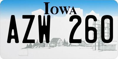 IA license plate AZW260