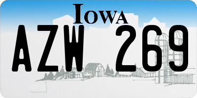 IA license plate AZW269