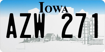 IA license plate AZW271