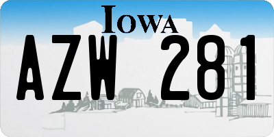 IA license plate AZW281