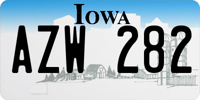 IA license plate AZW282