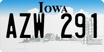 IA license plate AZW291