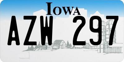 IA license plate AZW297