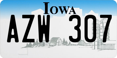 IA license plate AZW307